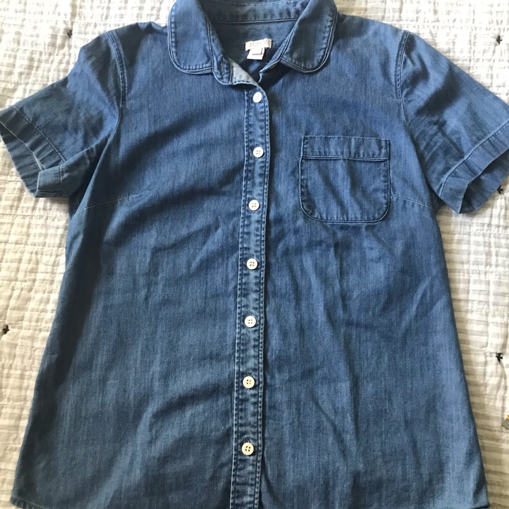 J. Crew Chambray Short Sleeve Button Down